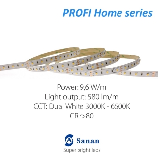 LED pásik PROFI Home 9,6W/12 120 LED/m 3527 - Dual White 