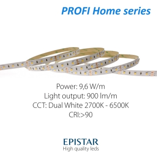 LED pás PROFI Home 9,6W/24V 120 LED/m 3527 - Dual White