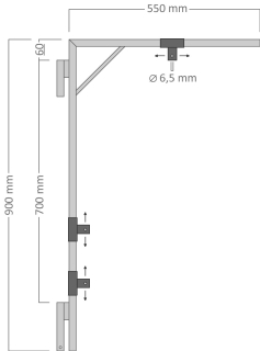 Držiak motívov na stĺpy VO pre dekory 60 - 80 cm, 55 x 90 cm, pre 2x U20S